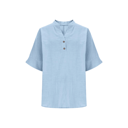 Women’s 3/4 Sleeve Linen-Texture Blouse