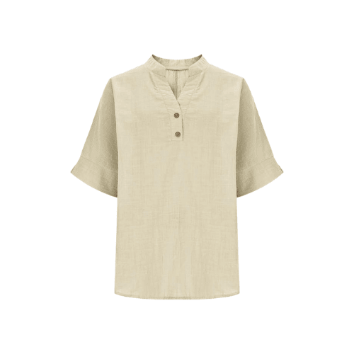 Women’s 3/4 Sleeve Linen-Texture Blouse