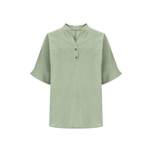 Women’s 3/4 Sleeve Linen-Texture Blouse