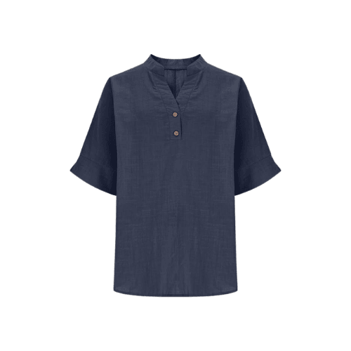 Women’s 3/4 Sleeve Linen-Texture Blouse
