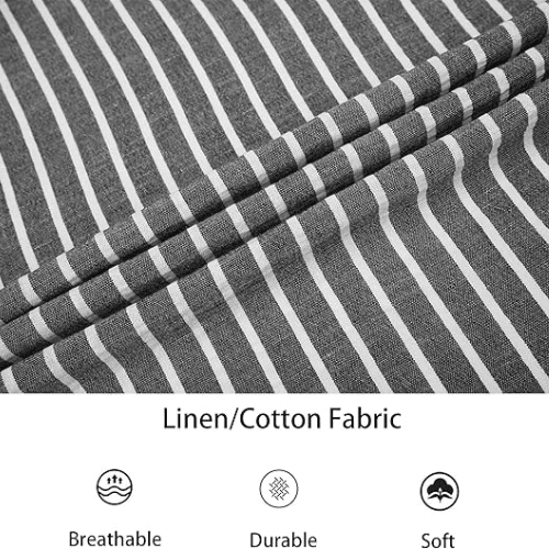 Men’s Long Sleeve Cotton-Linen Striped Shirt