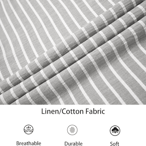 Men’s Long Sleeve Cotton-Linen Striped Shirt