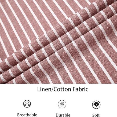 Men’s Long Sleeve Cotton-Linen Striped Shirt