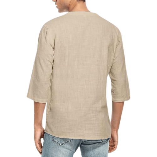 Men’s Cotton-Linen Hippie Beach Shirt