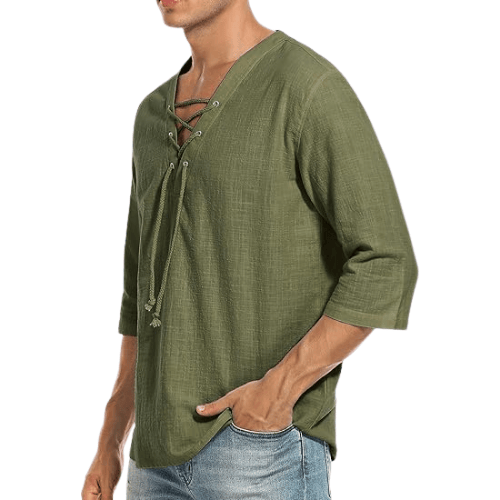 Men’s Cotton-Linen Hippie Beach Shirt
