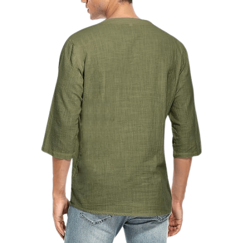 Men’s Cotton-Linen Hippie Beach Shirt