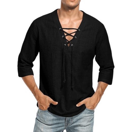 Men’s Cotton-Linen Hippie Beach Shirt
