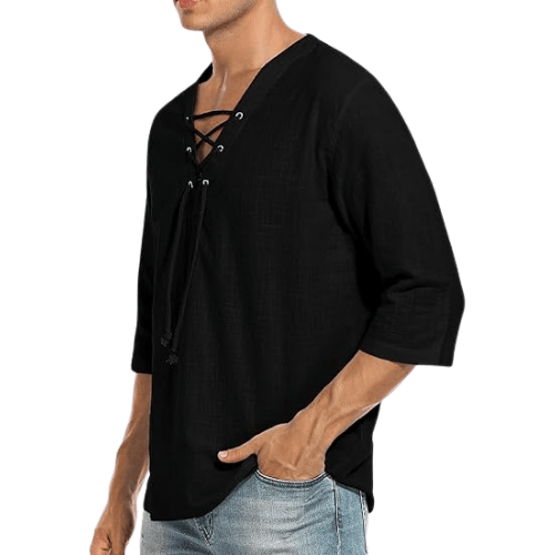 Men’s Cotton-Linen Hippie Beach Shirt