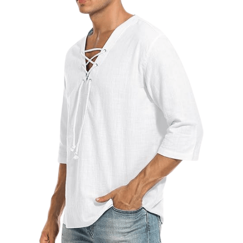 Men’s Cotton-Linen Hippie Beach Shirt
