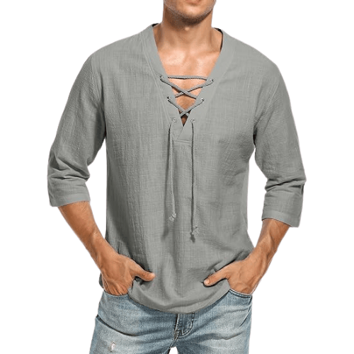 Men’s Cotton-Linen Hippie Beach Shirt