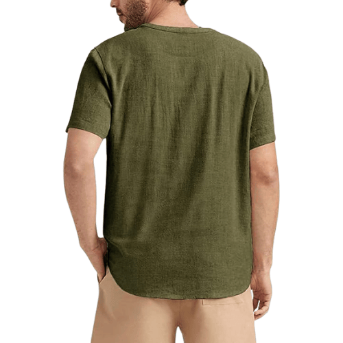 Men’s Cotton-Linen Henley Shirt