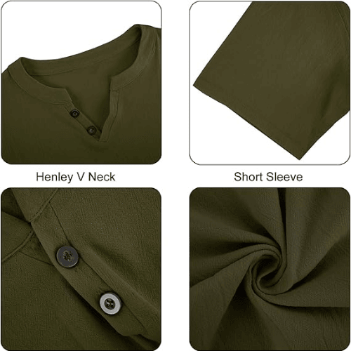 Men’s Cotton-Linen Henley Shirt