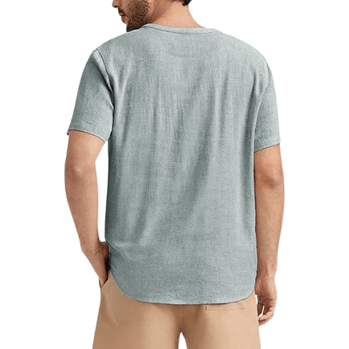 Men’s Cotton-Linen Henley Shirt