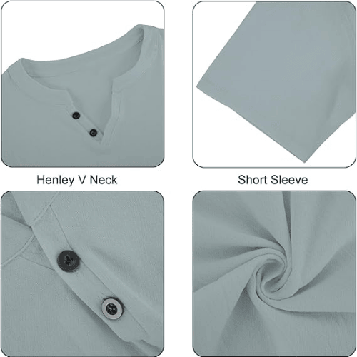 Men’s Cotton-Linen Henley Shirt
