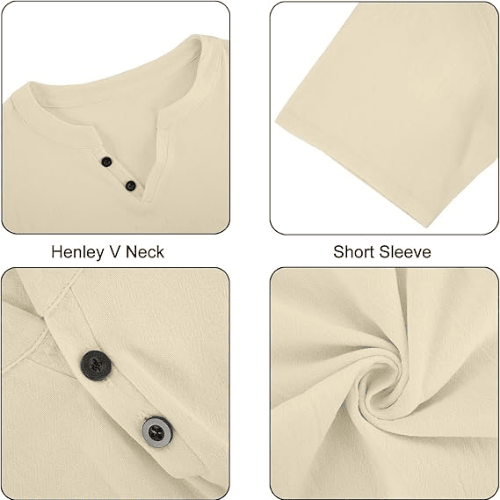 Men’s Cotton-Linen Henley Shirt