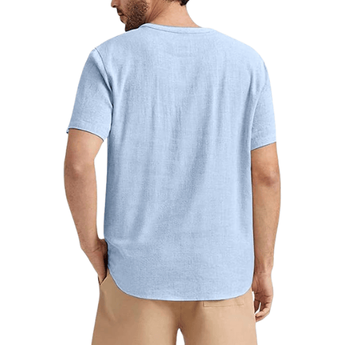 Men’s Cotton-Linen Henley Shirt