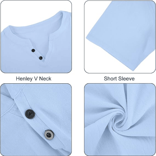 Men’s Cotton-Linen Henley Shirt