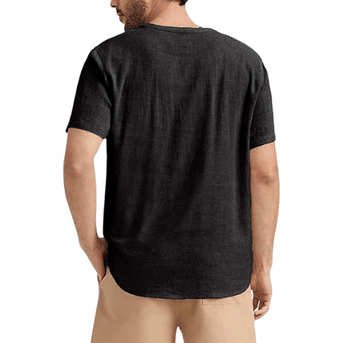 Men’s Cotton-Linen Henley Shirt